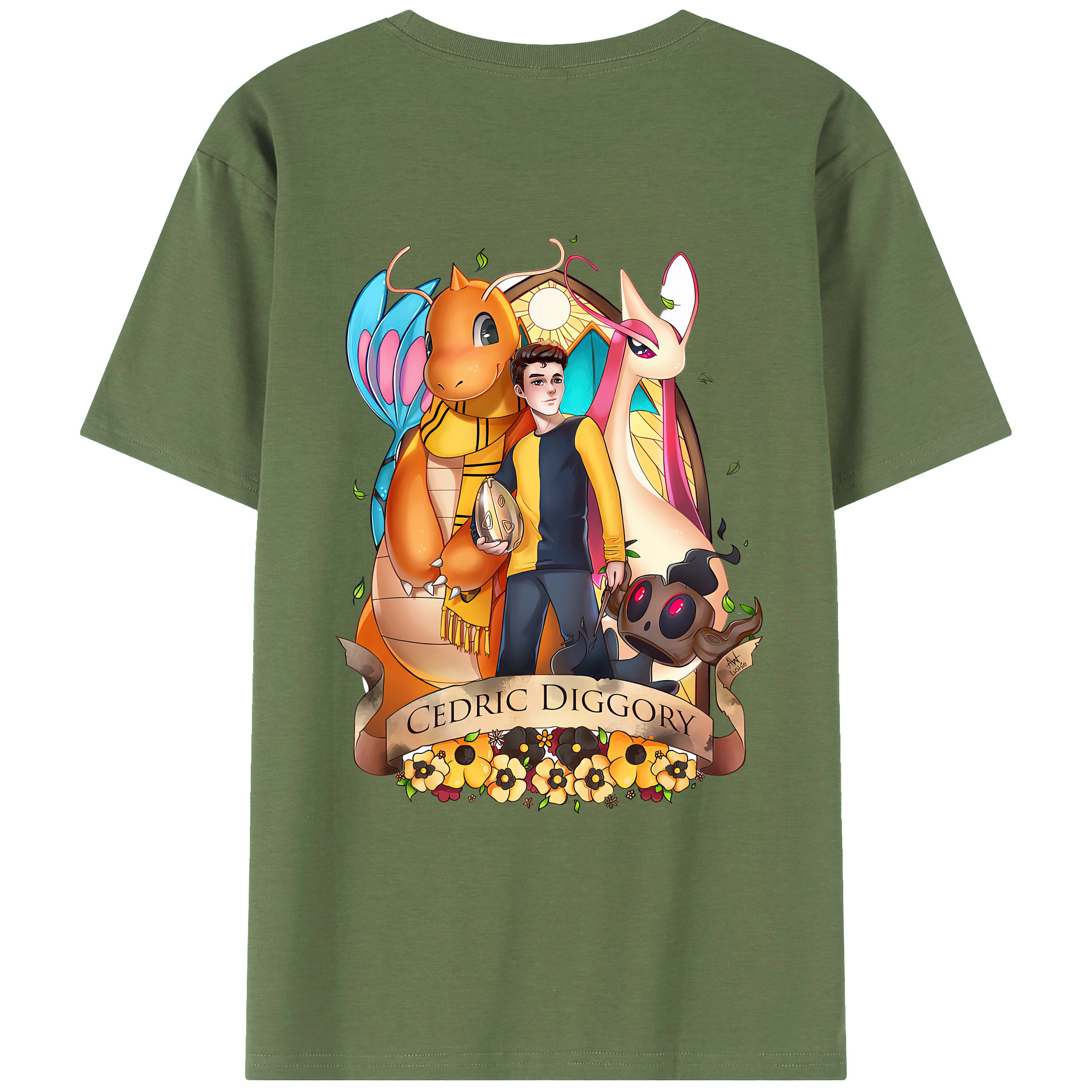 （画像用） Harry Potter ハリー・ポッターシリーズ 綿100％ メンズ半袖Tシャツ（バックプリント） 通気性
